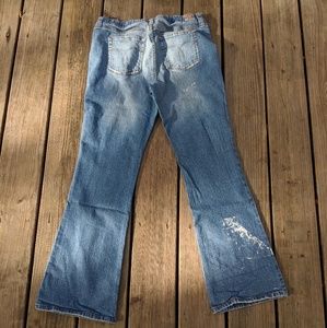 Paris blues painted bell bottom jeans